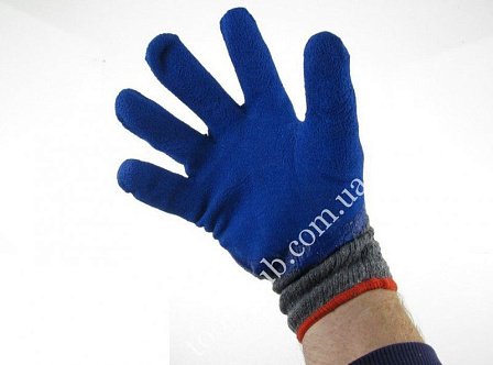 Защитные перчатки с резиновым покрытием.