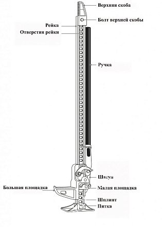 T-MAX Домкрат реечный 48" 1,2 м.