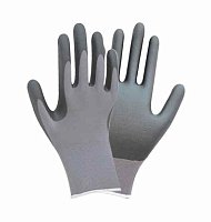 SIGMA Перчатки трикотажные с частичным нитриловым покрытием р10 (серые манжет).