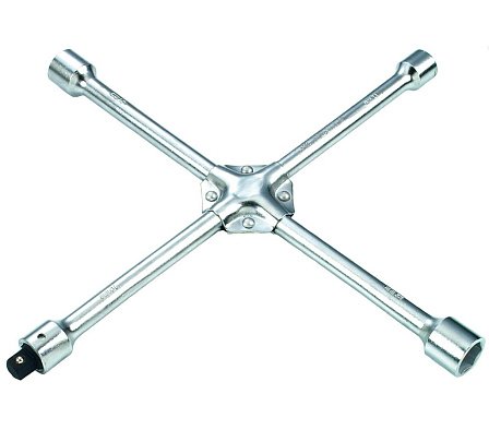 HANS Ключ баллонный крест усиленный, 17,19,21,22 мм с переходником под 1/2" (1474DH-16)